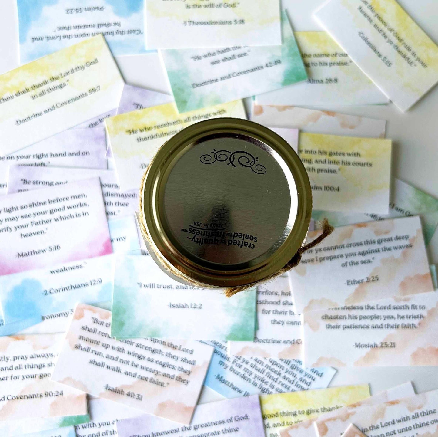 LDS Feelings Verse Jar - Color Coded Scripture Jar - Read Me When Jar Kit - Inspirational Gift for LDS Women and Teens -LDS Primary Activity