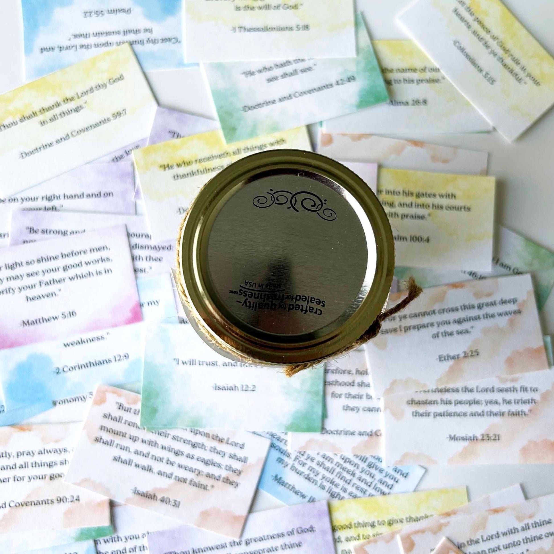 LDS Feelings Verse Jar - Color Coded Scripture Jar - Read Me When Jar Kit - Inspirational Gift for LDS Women and Teens -LDS Primary Activity