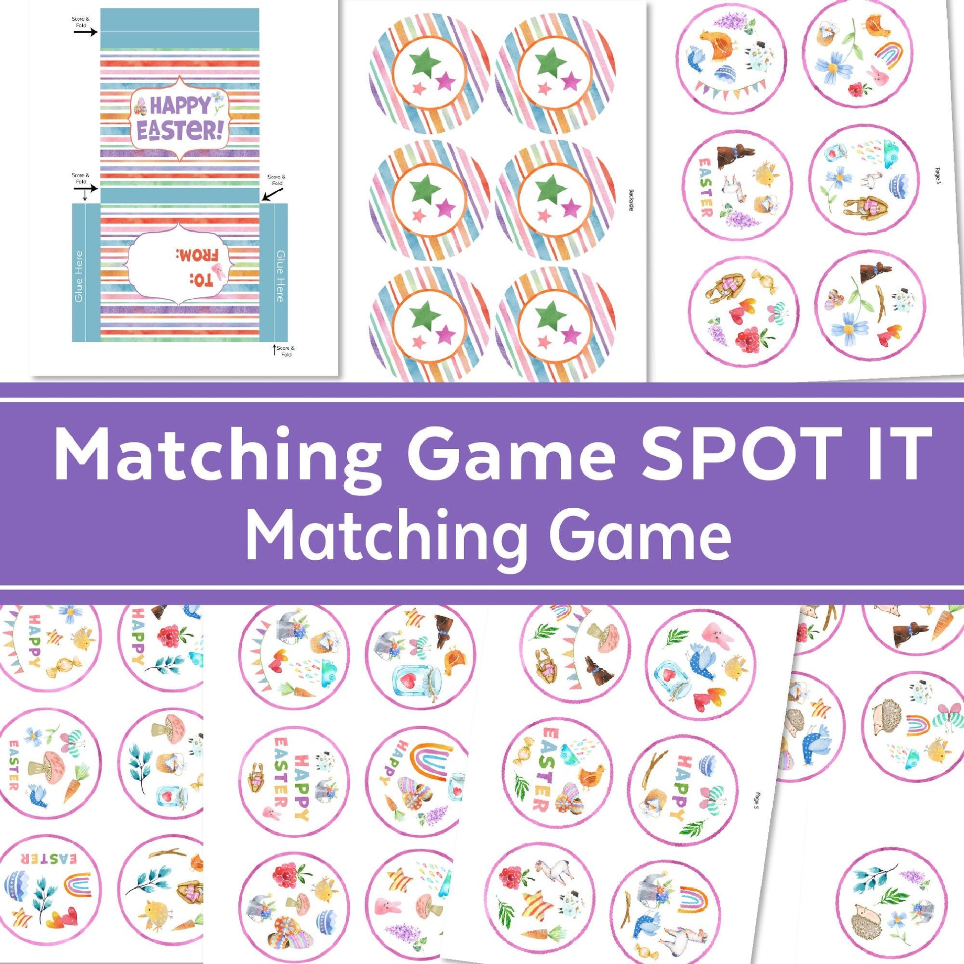 Easter Matching Game, Fun Printable Activity for Kids, Montessori Learning, Toddler Memory Game, Easter Egg Hunt, Instant Download