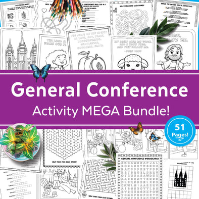 LDS General Conference Kids Activity Mega Bundle - Printable Coloring Pages - Conference Worksheets for Children - Primary Come Follow Me