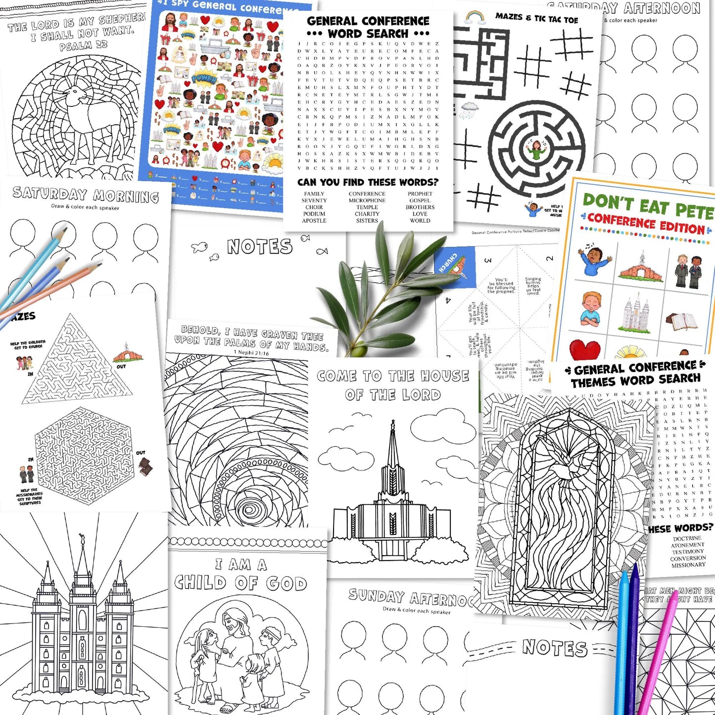 General Conference Activities Kids – Printable LDS Engagement Kit