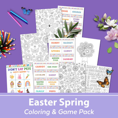 Easter Activity and Coloring Kit for Kids, Engaging Coloring and Games Printable, Instant Download, Spring Fun Educational Activities