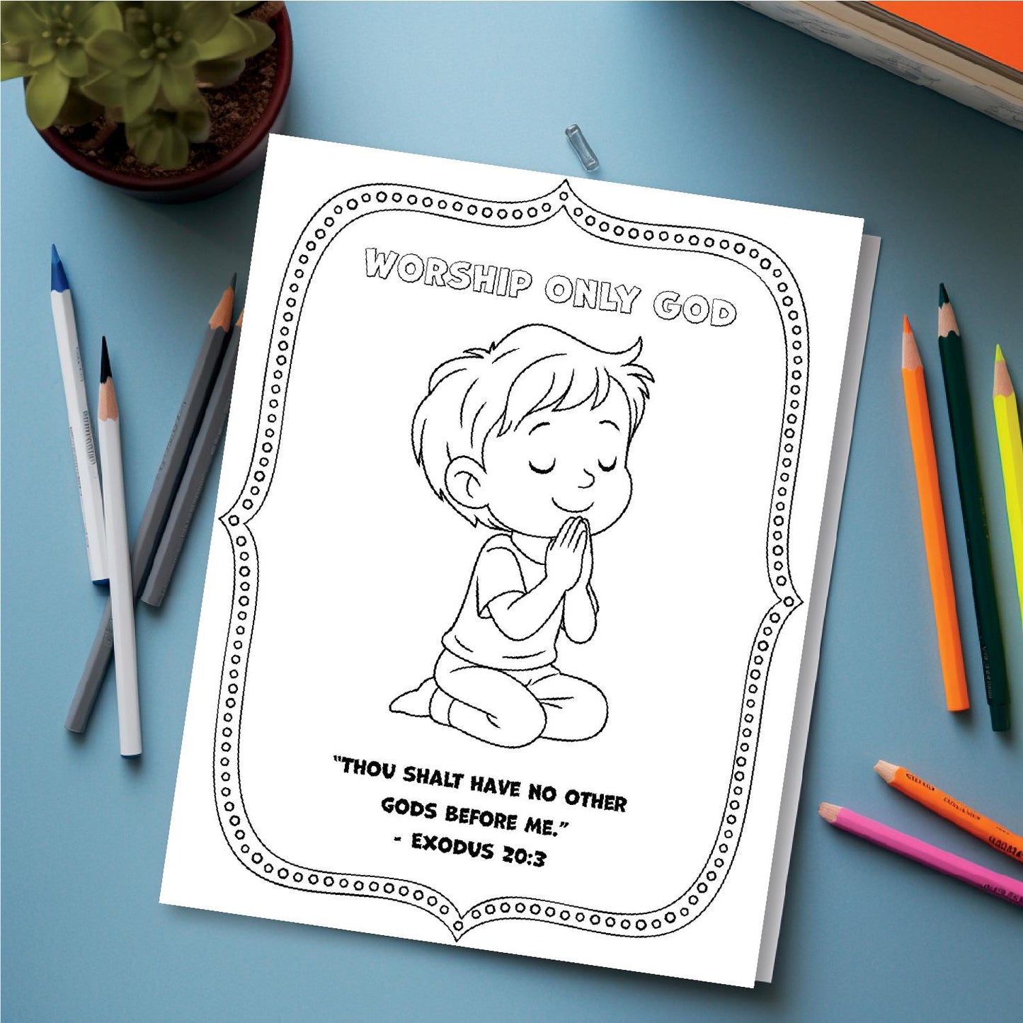 10 Commandments Coloring Pages for Kids, Printable Bible Activity Sheets, Sunday School Crafts, Fun Learning, Personal and Commercial Use