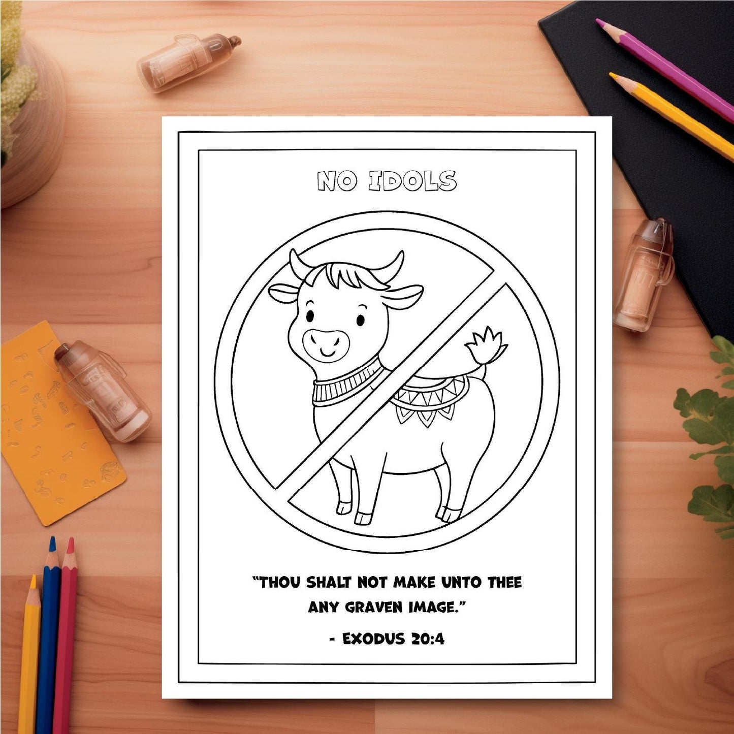 10 Commandments Coloring Pages for Kids, Printable Bible Activity Sheets, Sunday School Crafts, Fun Learning, Personal and Commercial Use