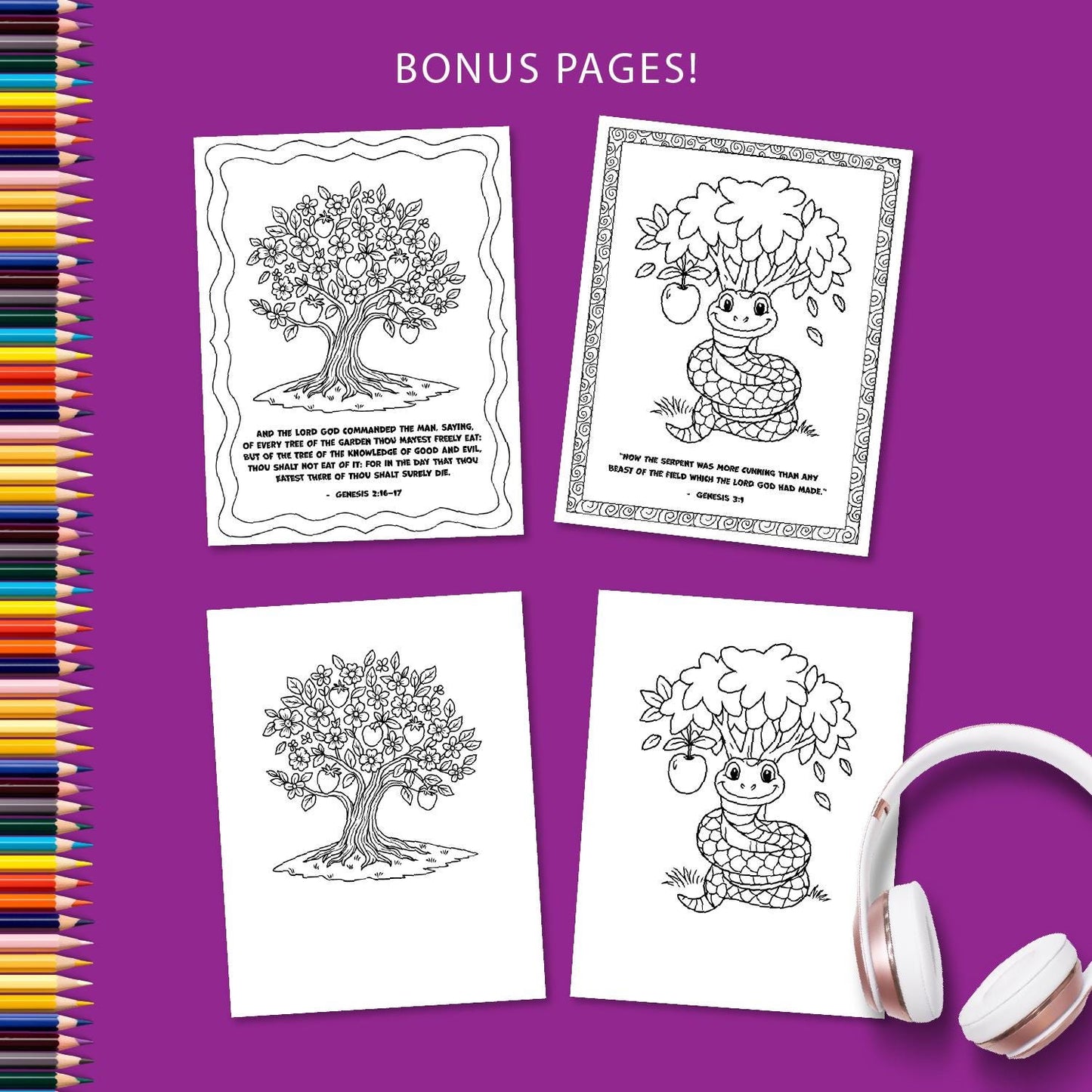 7 Days of Creation Bible Craft, Kids Coloring Pages, Sunday School Activities, Printable Homeschool Resources, Personal and Commercial Use