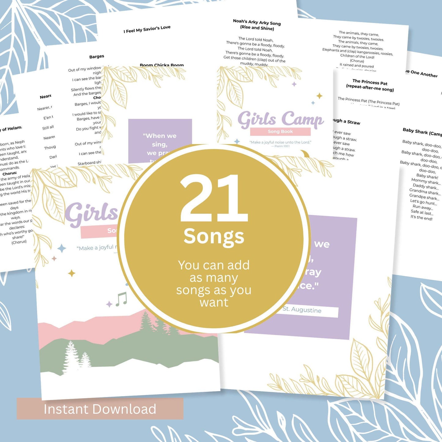 LDS Girls Camp Song Book, Young Women Camp Fun, Fun Campfire Songs for Young Women