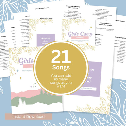 LDS Girls Camp Song Book, Young Women Camp Fun, Fun Campfire Songs for Young Women