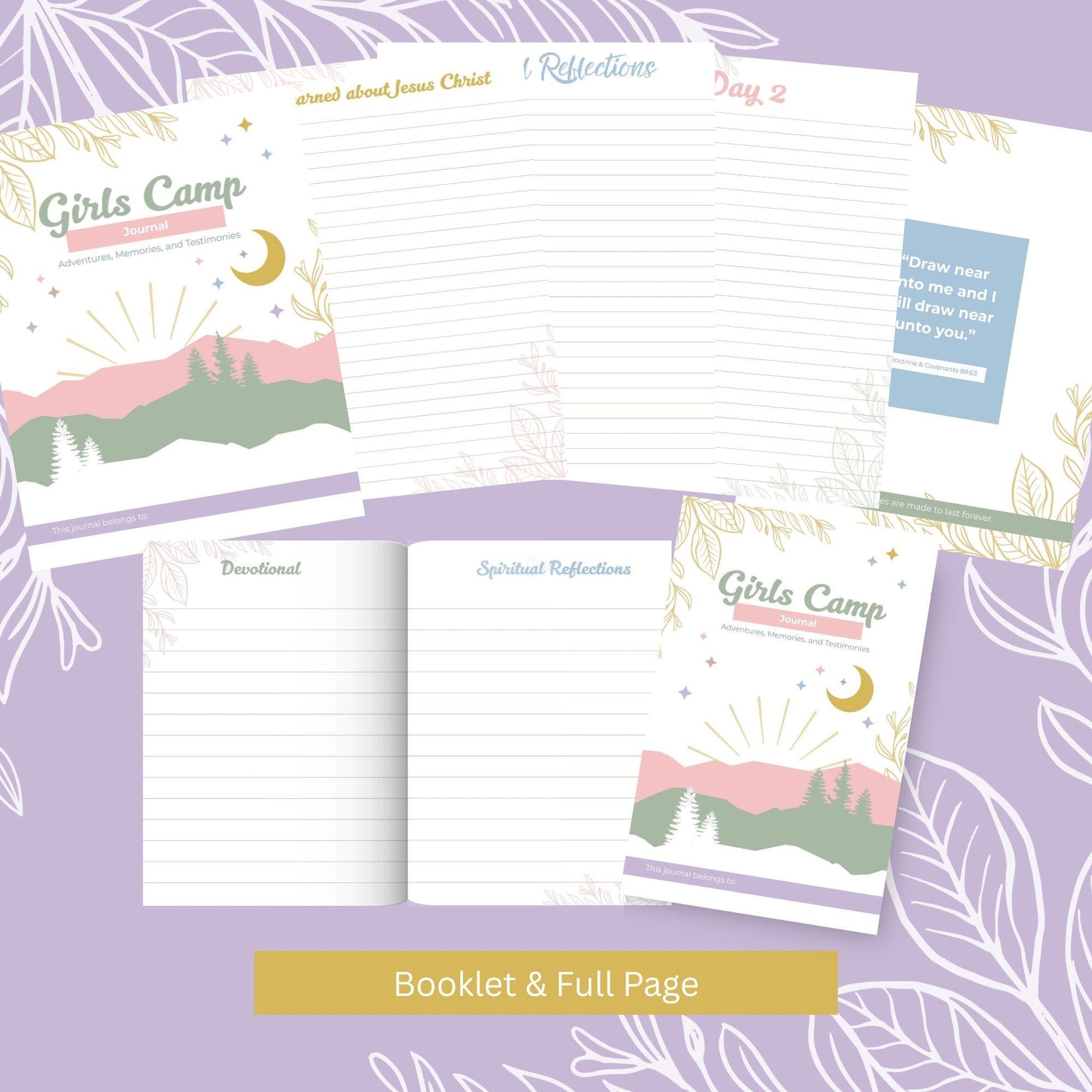 LDS Girls Camp Journal, Editable Printable Journal for Young Women, 2025 Camp Activities and Ideas, Digital Download, Camp Activity