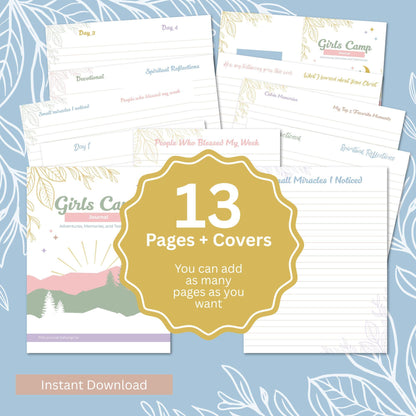 LDS Girls Camp Journal, Editable Printable Journal for Young Women, 2025 Camp Activities and Ideas, Digital Download, Camp Activity