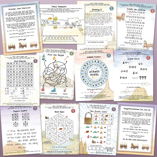 LDS Youth Activities Printable Escape Room Doctrine And Covenants Game Come Follow Me 2025 Curriculum Interactive Group Games Scripture Study Learning Nine Puzzle Challenges Pioneer Journey Theme Family Game Night Entertainment Church