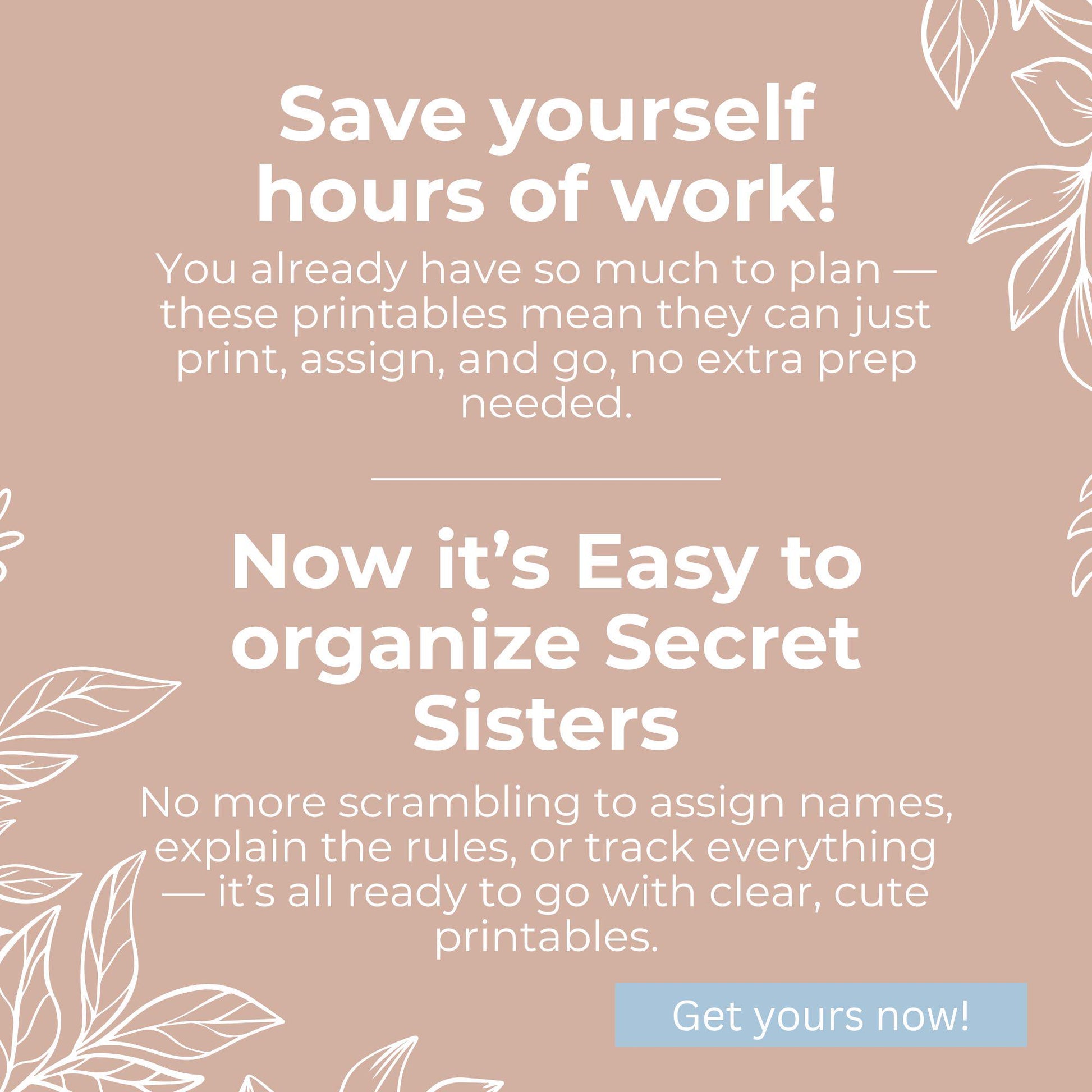 LDS Secret Sister Girls Camp Kit, Printable Questionnaire for Girls Camp, Fun Activities for YW Camp, Digital Download