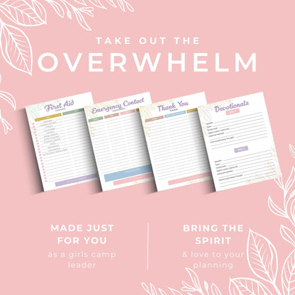 LDS Girls Camp Planner, Young Women Leadership Kit, Editable Digital Journal, Budget, Schedule, Menu, Awards for Young Women