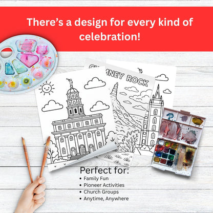 Pioneer Day Coloring Pages: LDS Kids Activities (PDF & JPG Downloadable Set)