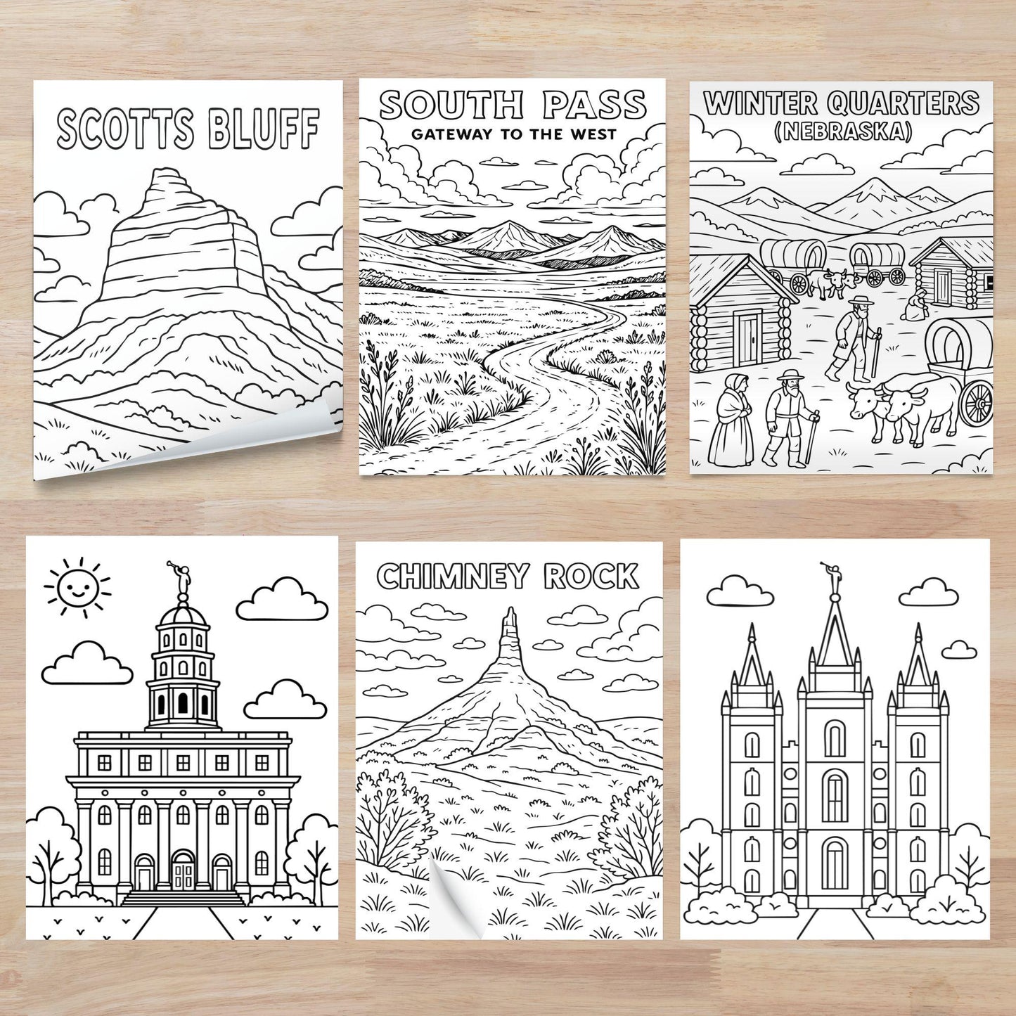 Pioneer Day Coloring Pages: LDS Kids Activities (PDF & JPG Downloadable Set)