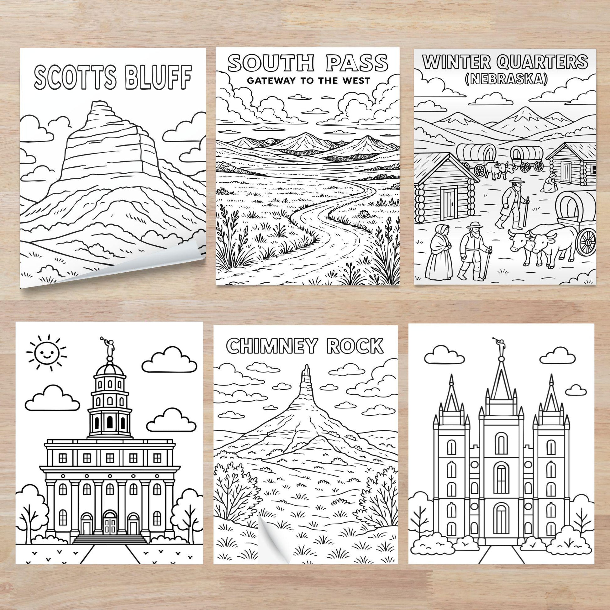 Pioneer Day Coloring Pages: LDS Kids Activities (PDF & JPG Downloadable Set)