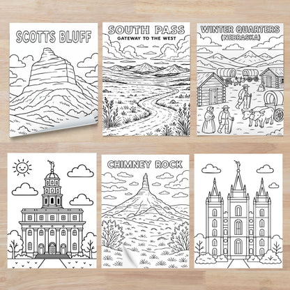Pioneer Day Coloring Pages: LDS Kids Activities (PDF & JPG Downloadable Set)