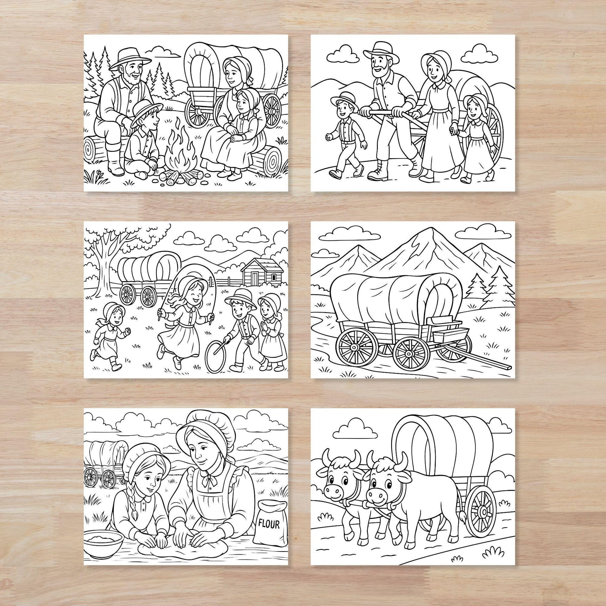 Pioneer Day Coloring Pages: LDS Kids Activities (PDF & JPG Downloadable Set)