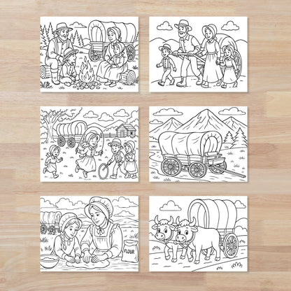 Pioneer Day Coloring Pages: LDS Kids Activities (PDF & JPG Downloadable Set)