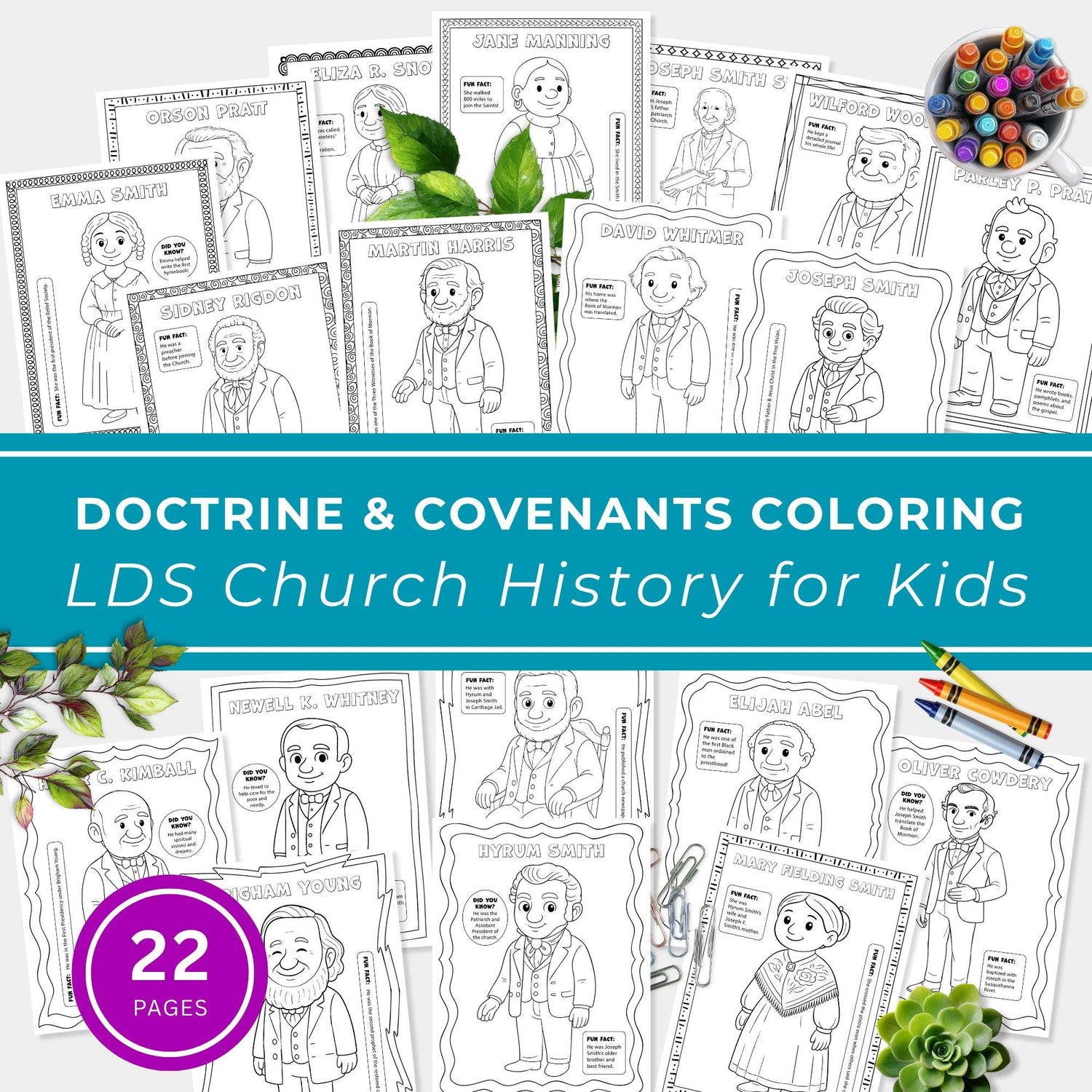 Doctrine and Covenants Coloring Pages – LDS Church History Fun for Kids | Come Follow Me Primary Activity | Printable Gospel Learning