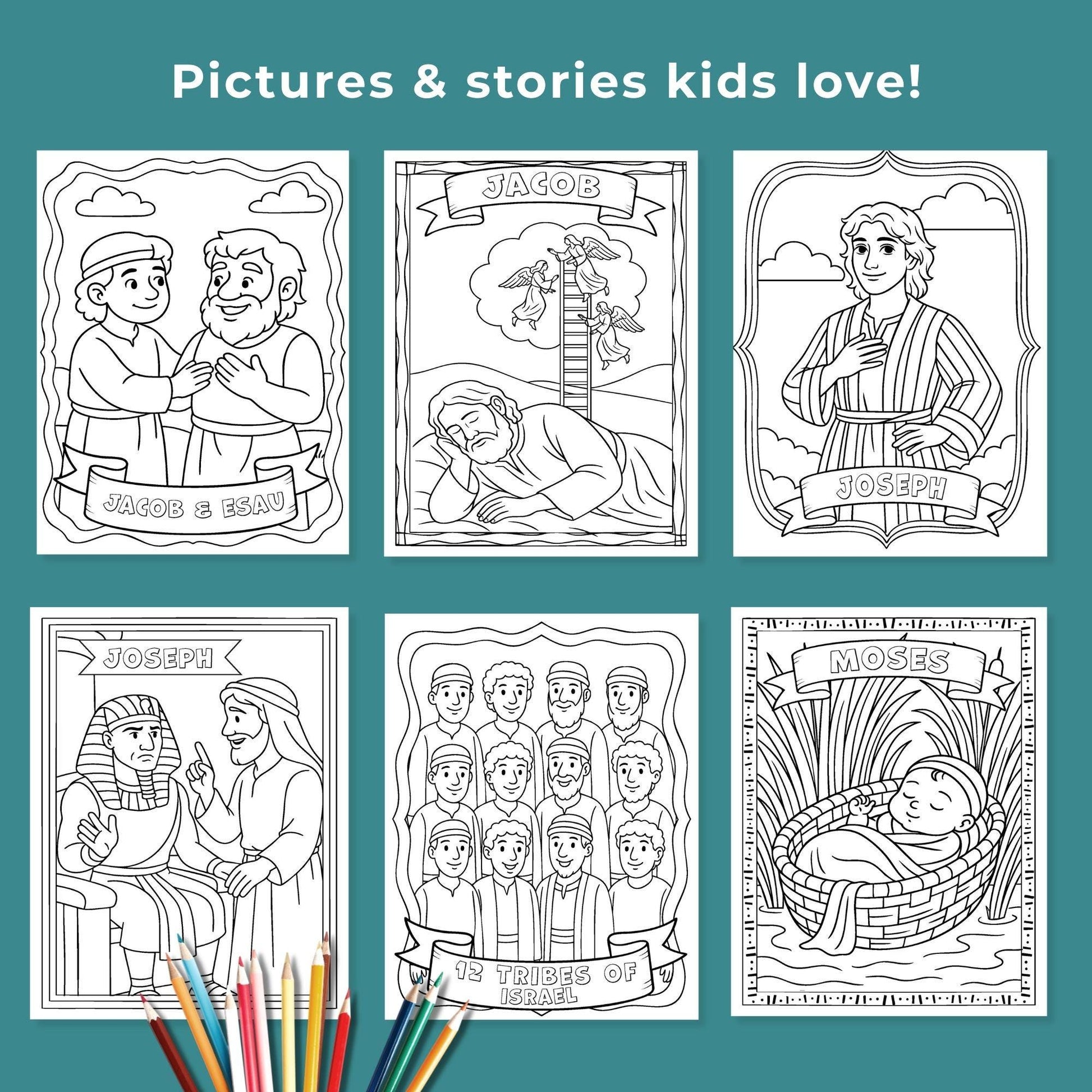 Old Testament Character Coloring Pages | Come Follow Me 2026 Printable Bible Activities for Kids | LDS Primary & Sunday School Crafts