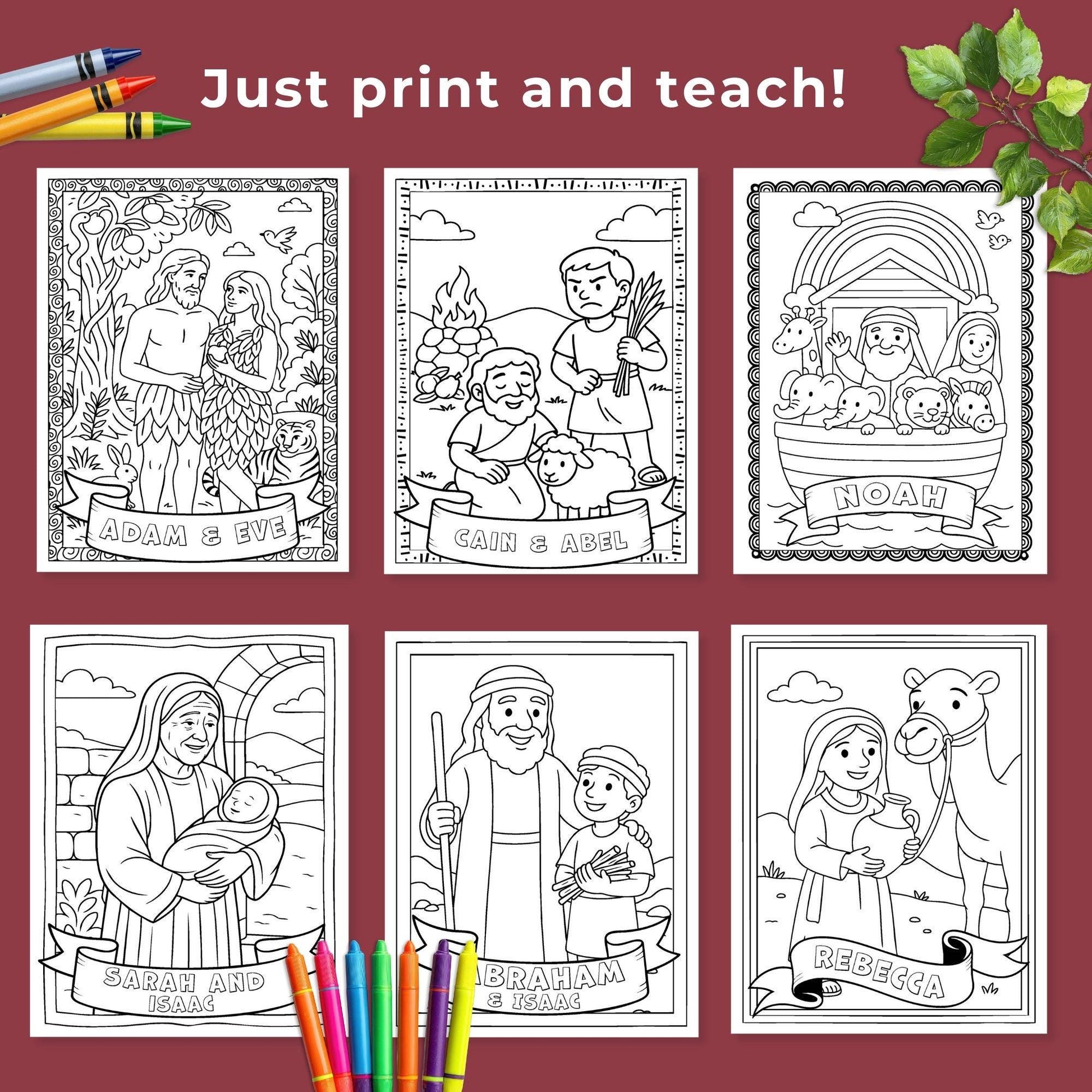 Old Testament Character Coloring Pages | Come Follow Me 2026 Printable Bible Activities for Kids | LDS Primary & Sunday School Crafts