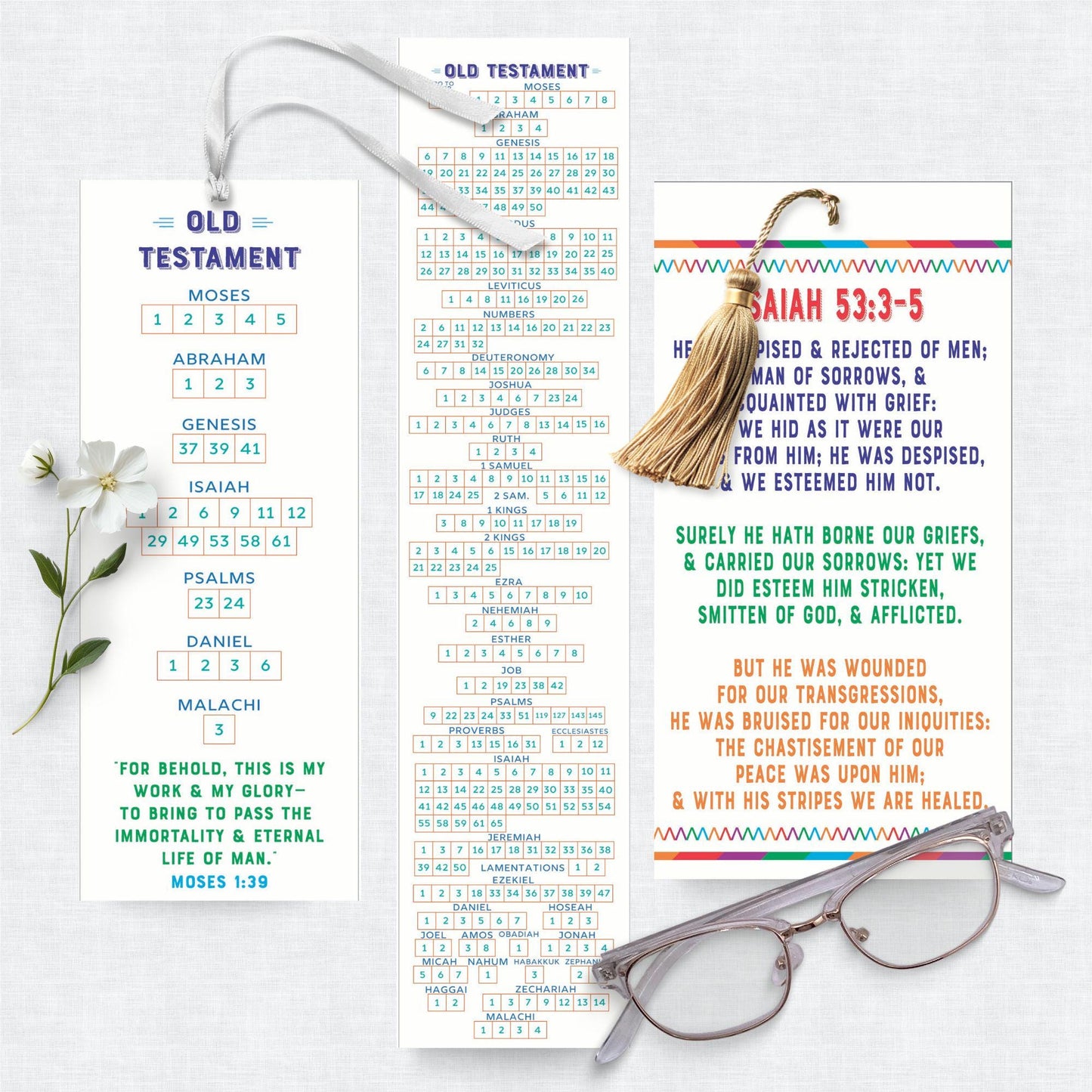 LDS Seminary Bookmarks Old Testament 2026 | Come Follow Me Scripture Study Bookmark Set | Seminary Teacher Gift, LDS Youth Handout