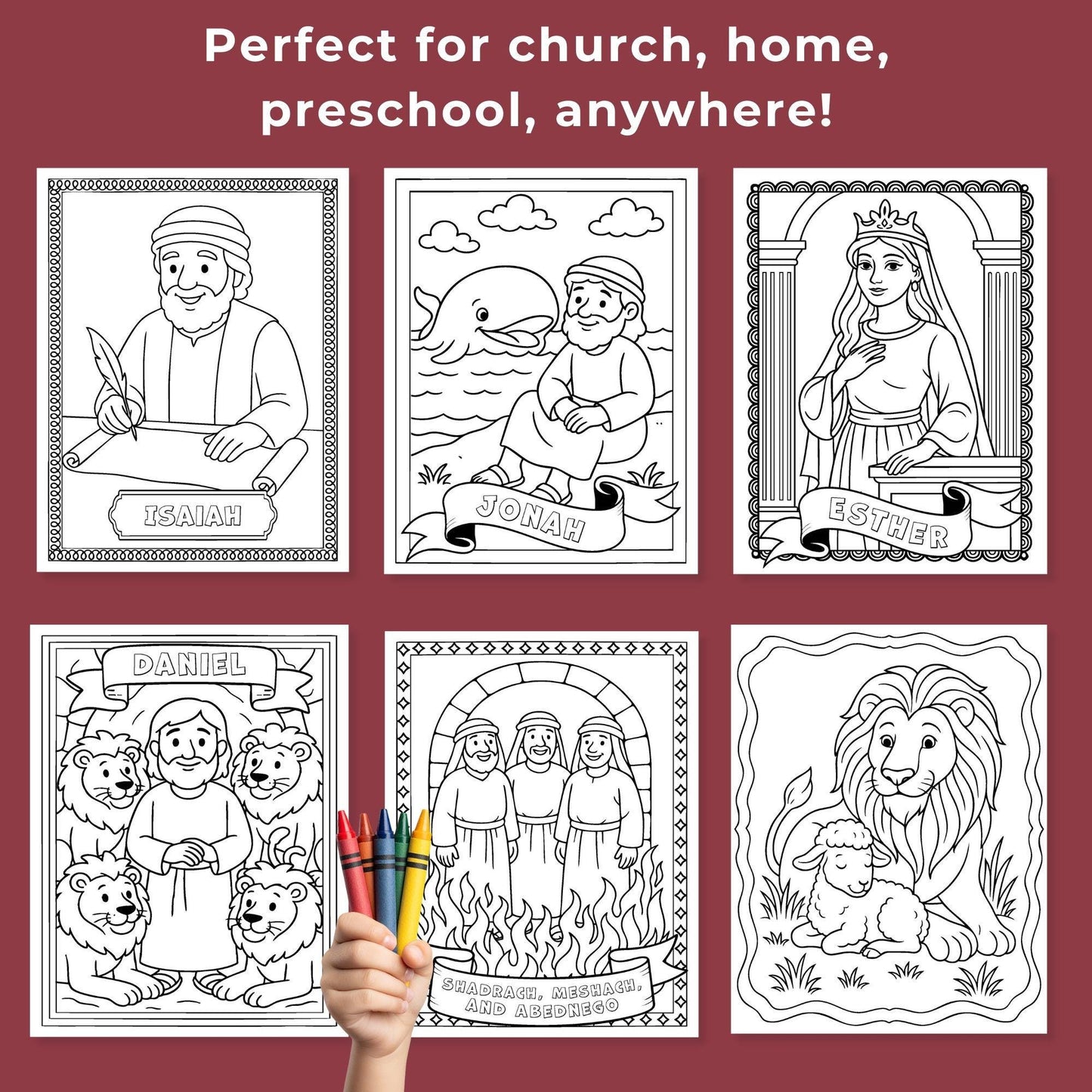 Old Testament Character Coloring Pages | Come Follow Me 2026 Printable Bible Activities for Kids | LDS Primary & Sunday School Crafts