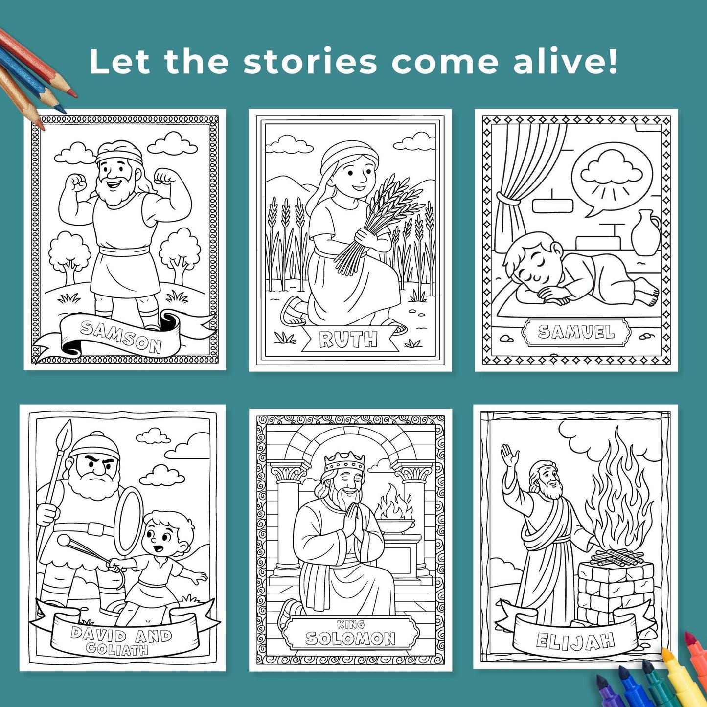 Old Testament Character Coloring Pages | Come Follow Me 2026 Printable Bible Activities for Kids | LDS Primary & Sunday School Crafts