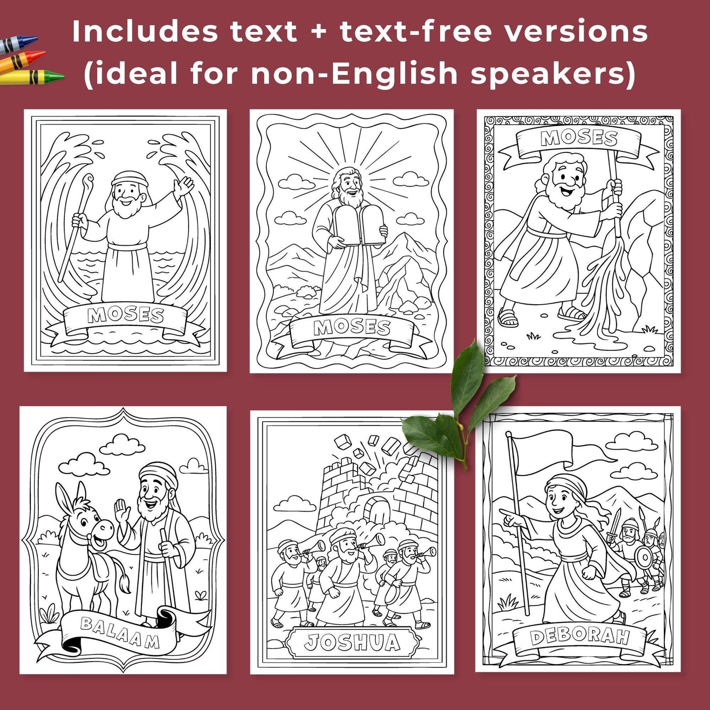 Old Testament Character Coloring Pages | Come Follow Me 2026 Printable Bible Activities for Kids | LDS Primary & Sunday School Crafts