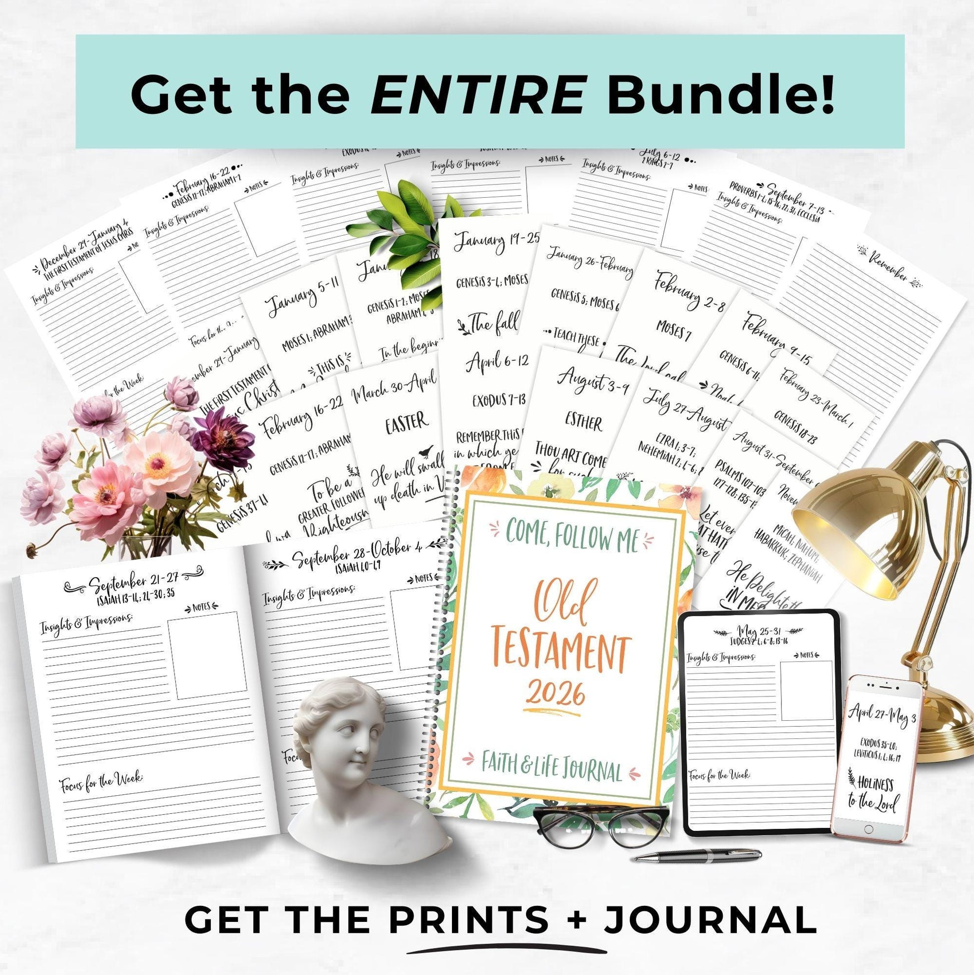 2026 Come Follow Me Journal, Old Testament Study Guide, Scripture Journal, LDS Gifts for Youth and Adults