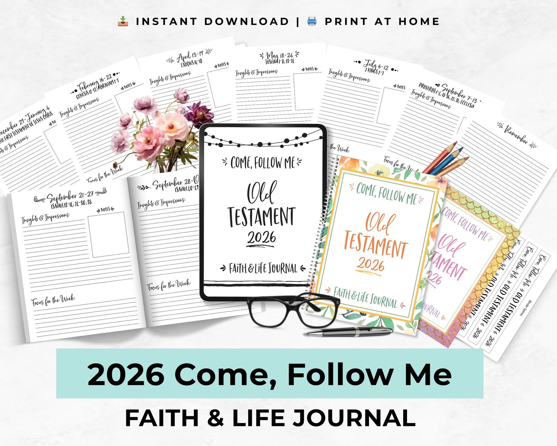 2026 Come Follow Me Journal, Old Testament Study Guide, Scripture Journal, LDS Gifts for Youth and Adults