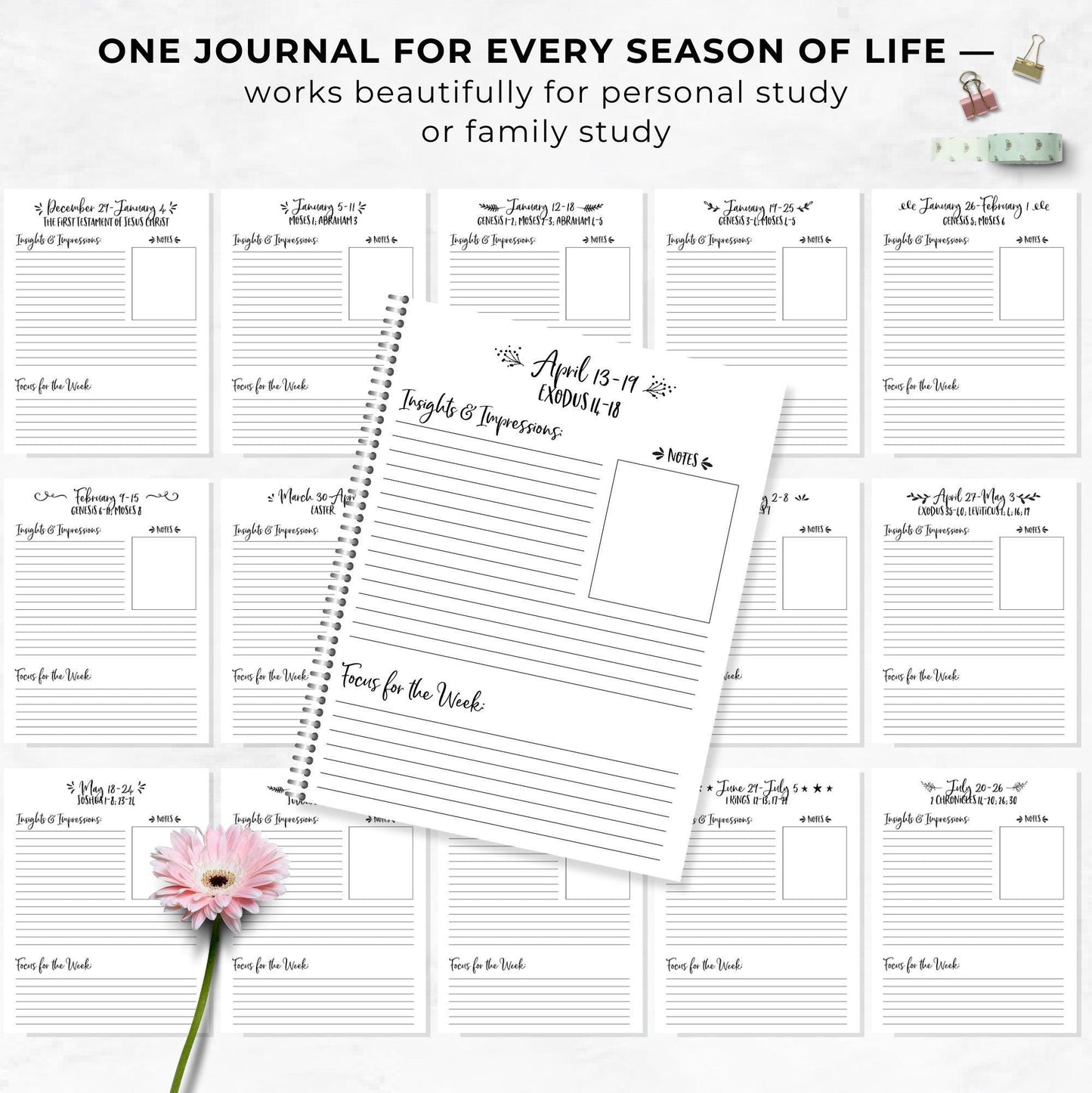 2026 Come Follow Me Journal, Old Testament Study Guide, Scripture Journal, LDS Gifts for Youth and Adults