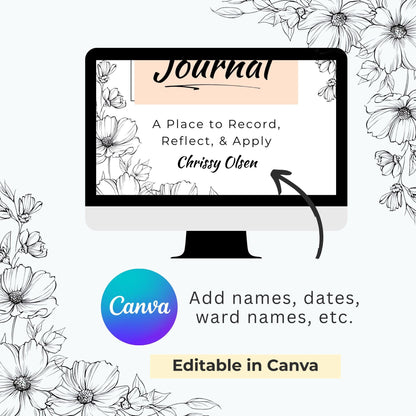 LDS General Conference Journal: LDS Study Guide, Editable With Canva (Instant Download)