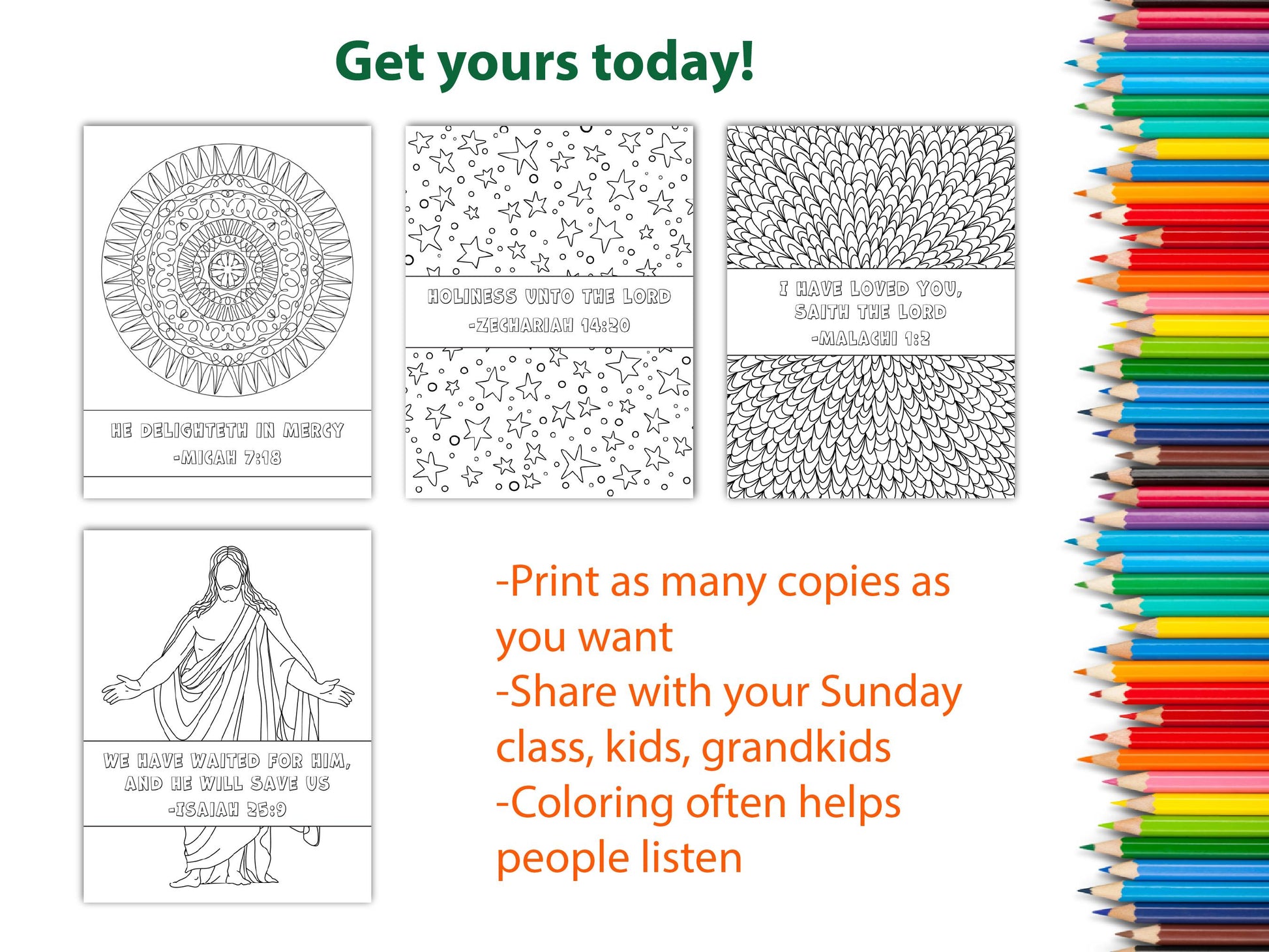 2026 Come, Follow Me: Old Testament Coloring Pages (Digital Download)