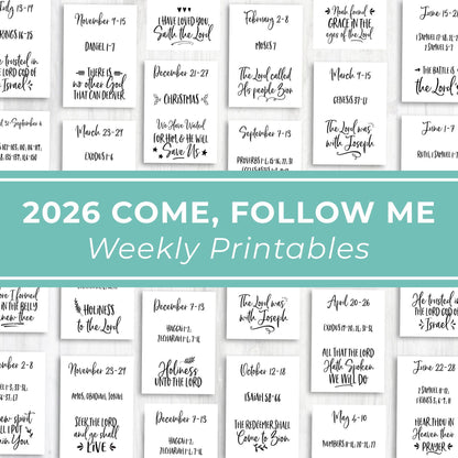 2026 Come Follow Me Bundle, LDS Old Testament Journal + Weekly Prints + Scripture Box (Digital Download)