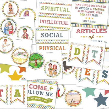 2026 Primary Bulletin Board Kit, Old Testament, Come Follow Me, Articles of Faith, Digital Download (Printable)