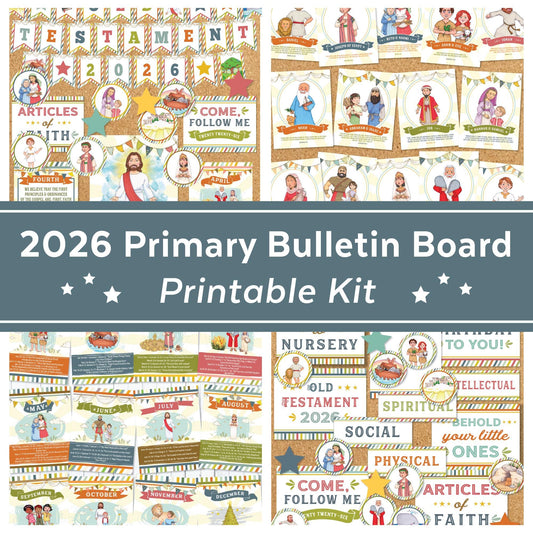 2026 Primary Bulletin Board Kit, Old Testament, Come Follow Me, Articles of Faith, Digital Download (Printable)