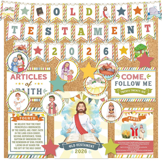 Complete Old Testament Kit Primary Printable 2026 Come Follow Me Teaching Resources Editable Bundle Instant Download Sunday School Materials Bulletin Board Decoration Classroom Door Signs Posters Collection Gift Ideas Primary Presidency