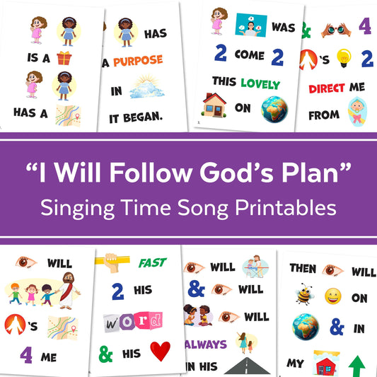 I Will Follow God's Plan - LDS Singing Time Flipchart for Primary Come, Follow Me (Digital Download)