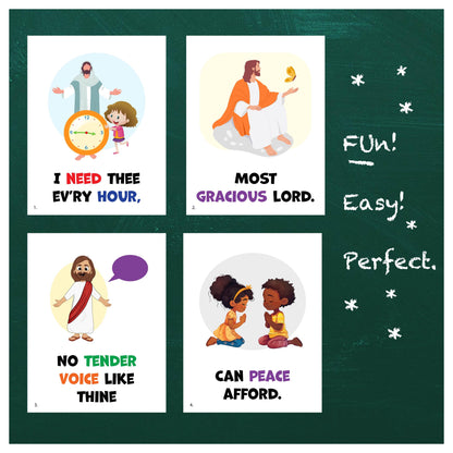 I Need Thee Every Hour - LDS Singing Time Flipchart for Primary Come, Follow Me (Digital Download)