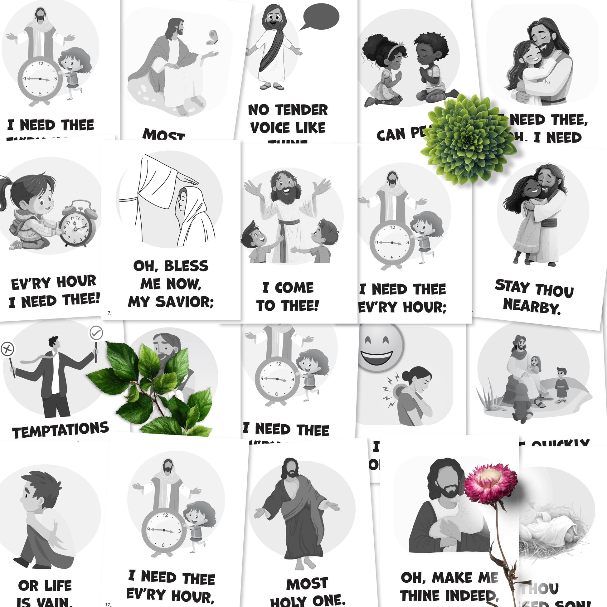 I Need Thee Every Hour - LDS Singing Time Flipchart for Primary Come, Follow Me (Digital Download)