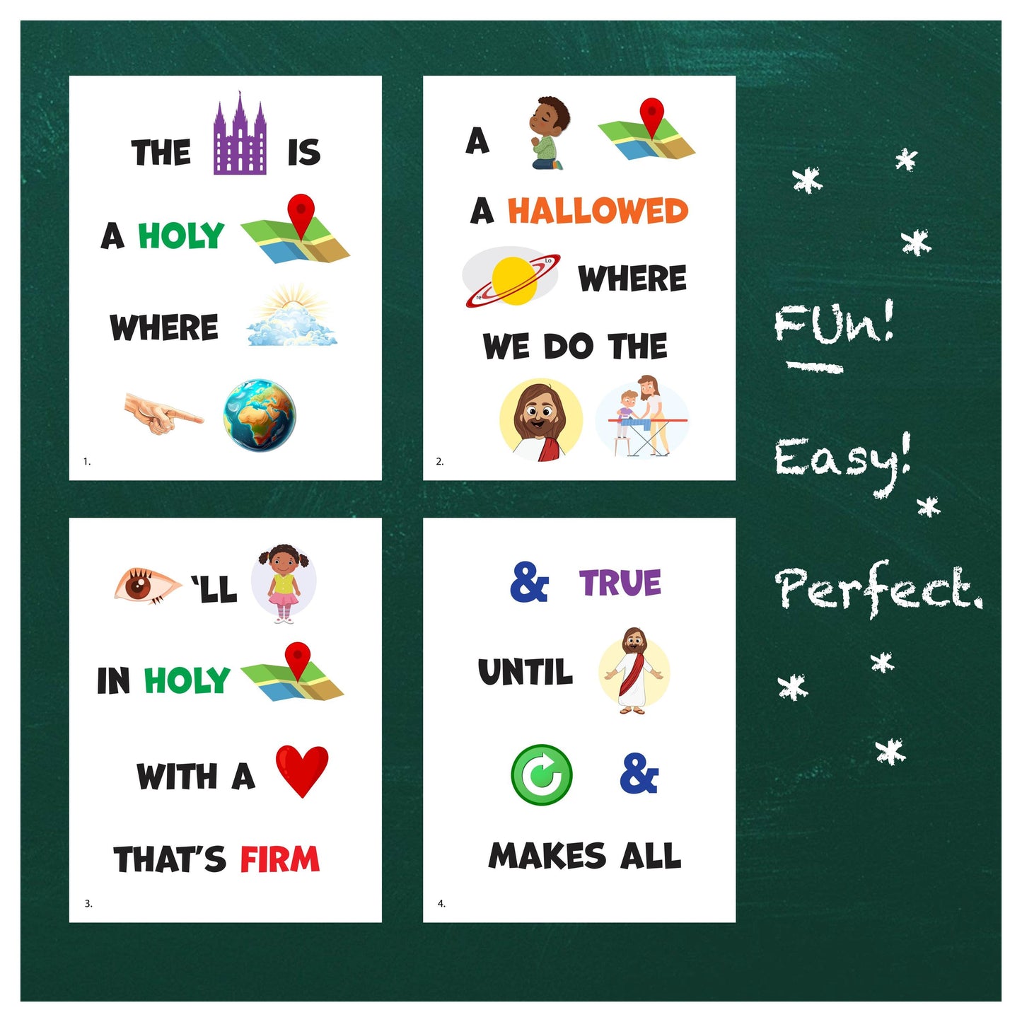 Holy Places - LDS Singing Time Flipchart for Primary Come, Follow Me (Digital Download)