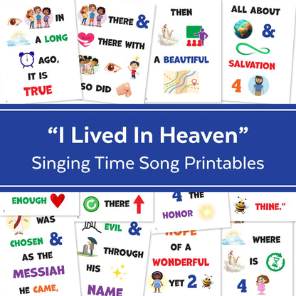 I Lived In Heaven - LDS Singing Time Flipchart for Primary Come, Follow Me (Digital Download)