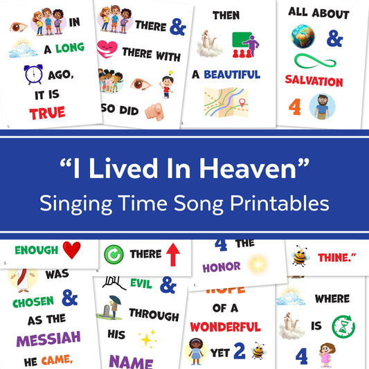 I Lived In Heaven - LDS Singing Time Flipchart for Primary Come, Follow Me (Digital Download)