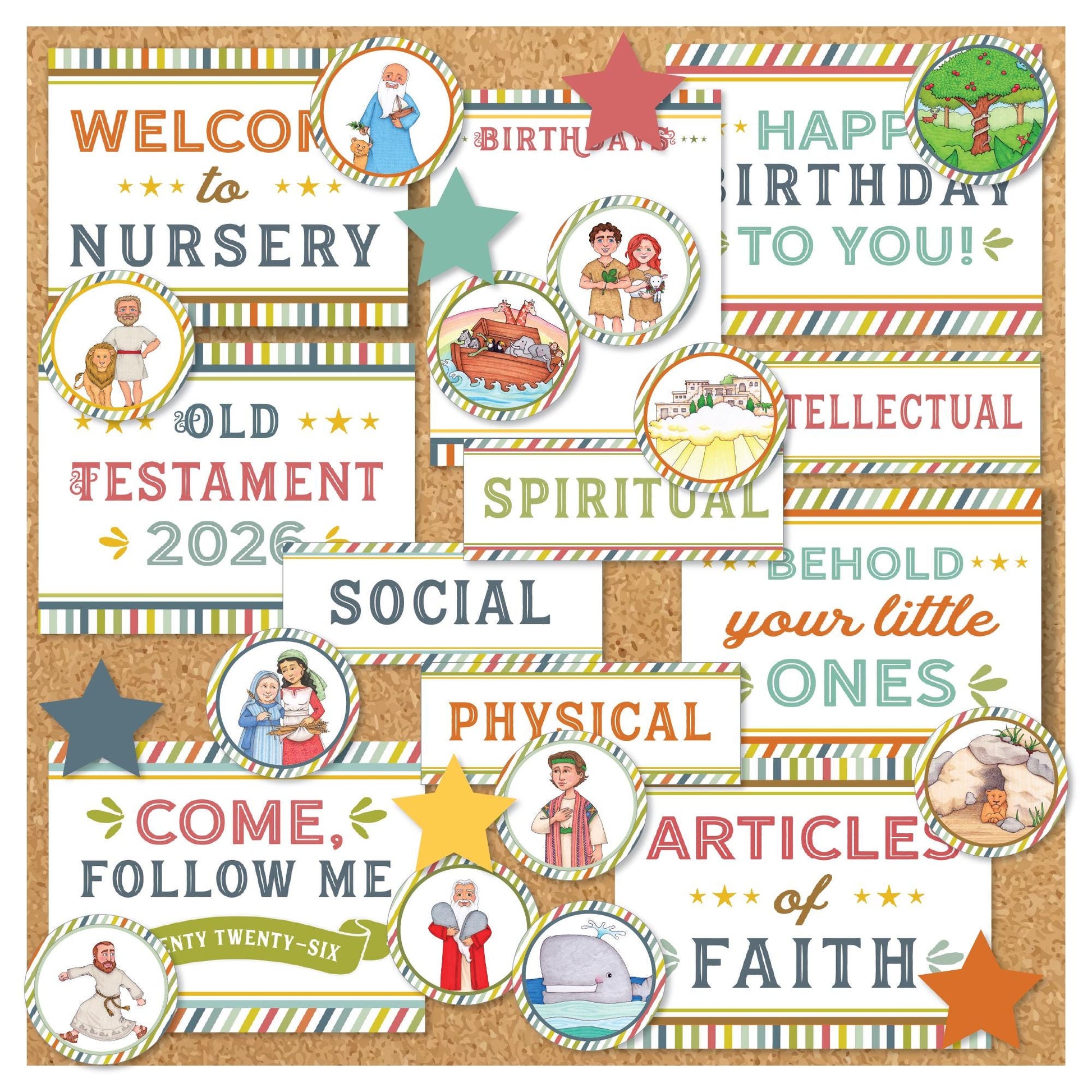 2026 Primary Bulletin Board Kit, Old Testament, Come Follow Me, Articles of Faith, Digital Download (Printable)