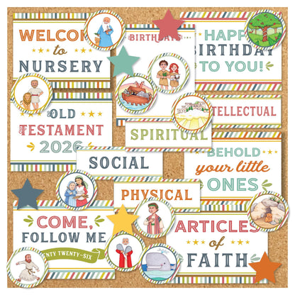 2026 Primary Bulletin Board Kit, Old Testament, Come Follow Me, Articles of Faith, Digital Download (Printable)