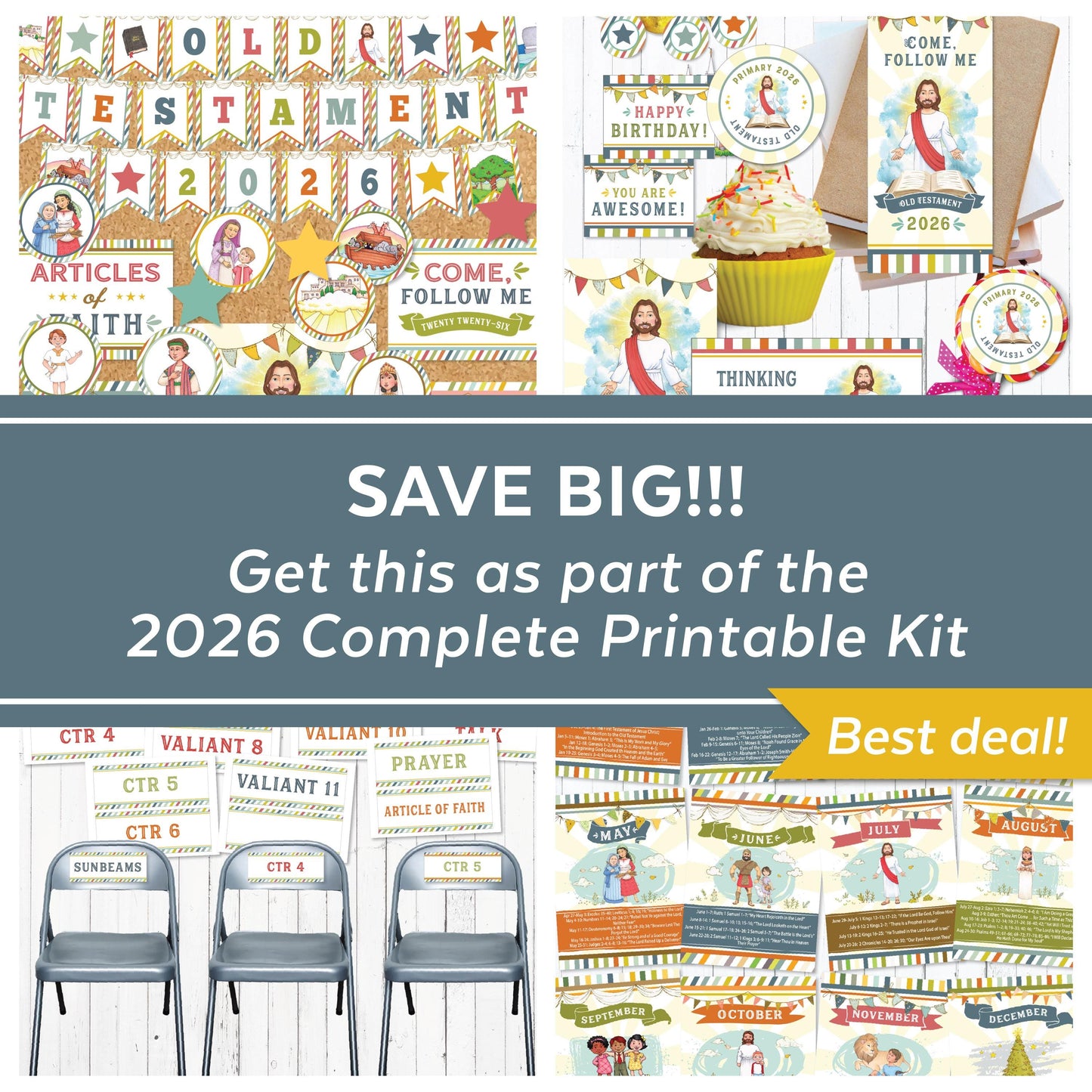 2026 Primary Bulletin Board Kit, Old Testament, Come Follow Me, Articles of Faith, Digital Download (Printable)