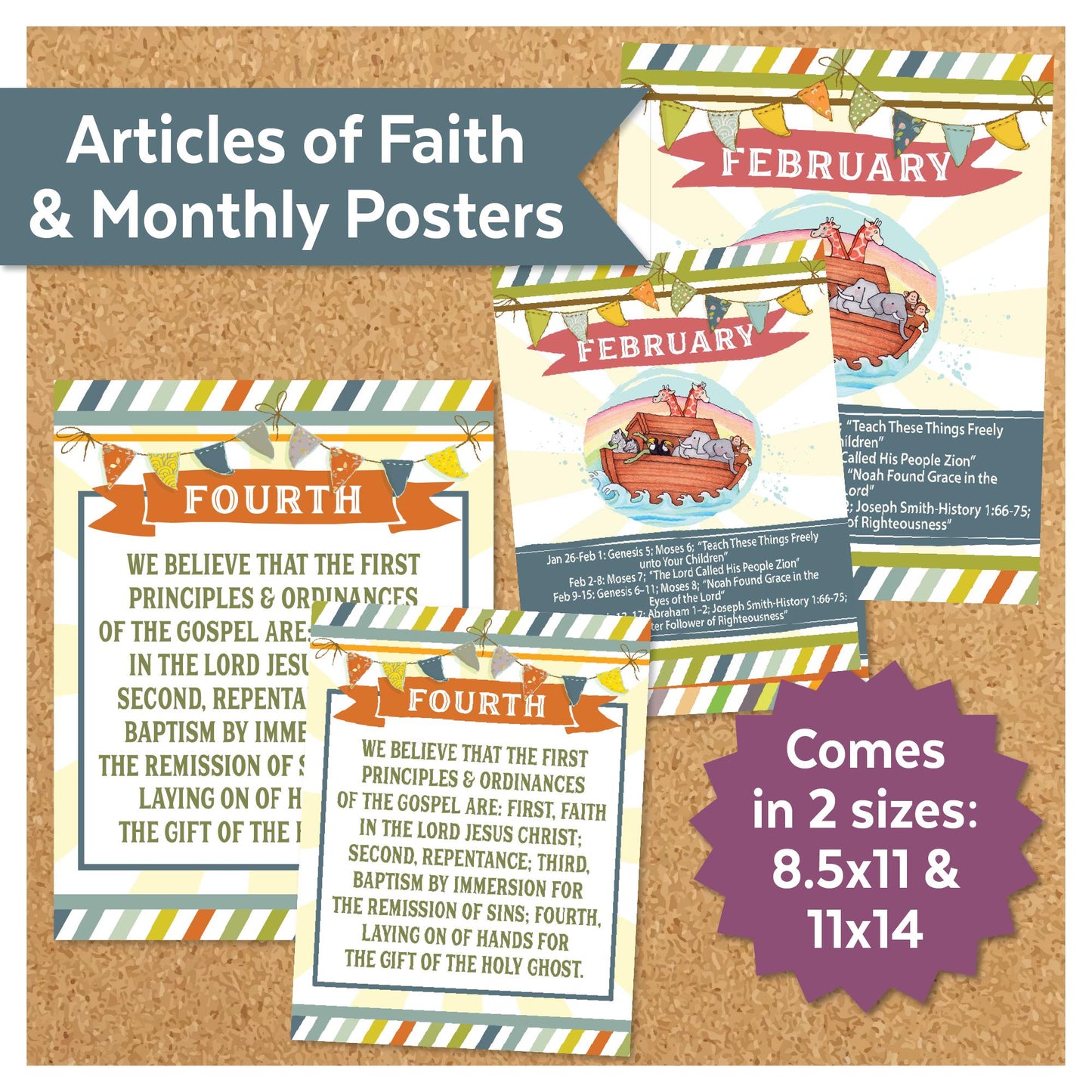 2026 Primary Kit, Old Testament Bulletin Board, Come Follow Me, Articles of Faith (Digital Download)