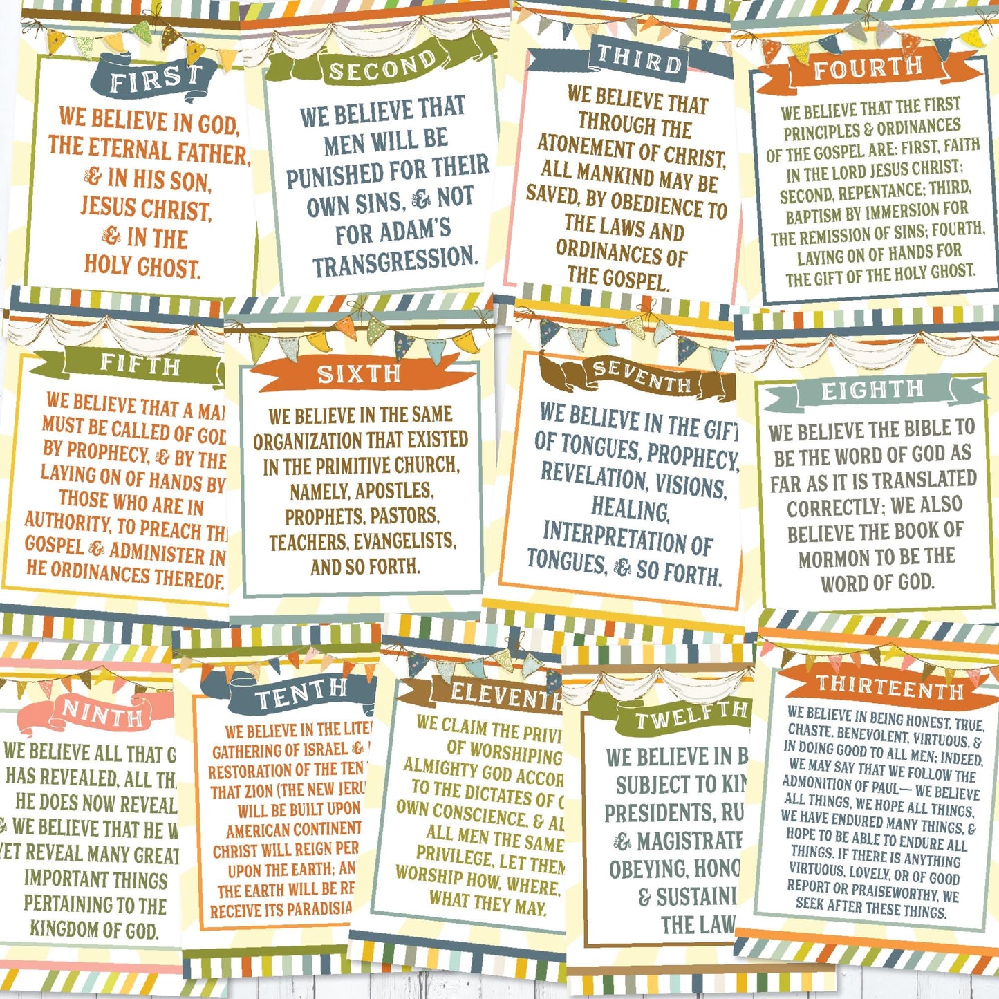 2026 Primary Kit, Old Testament Bulletin Board, Come Follow Me, Articles of Faith (Digital Download)