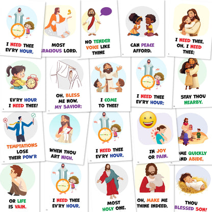 I Need Thee Every Hour - LDS Singing Time Flipchart for Primary Come, Follow Me (Digital Download)